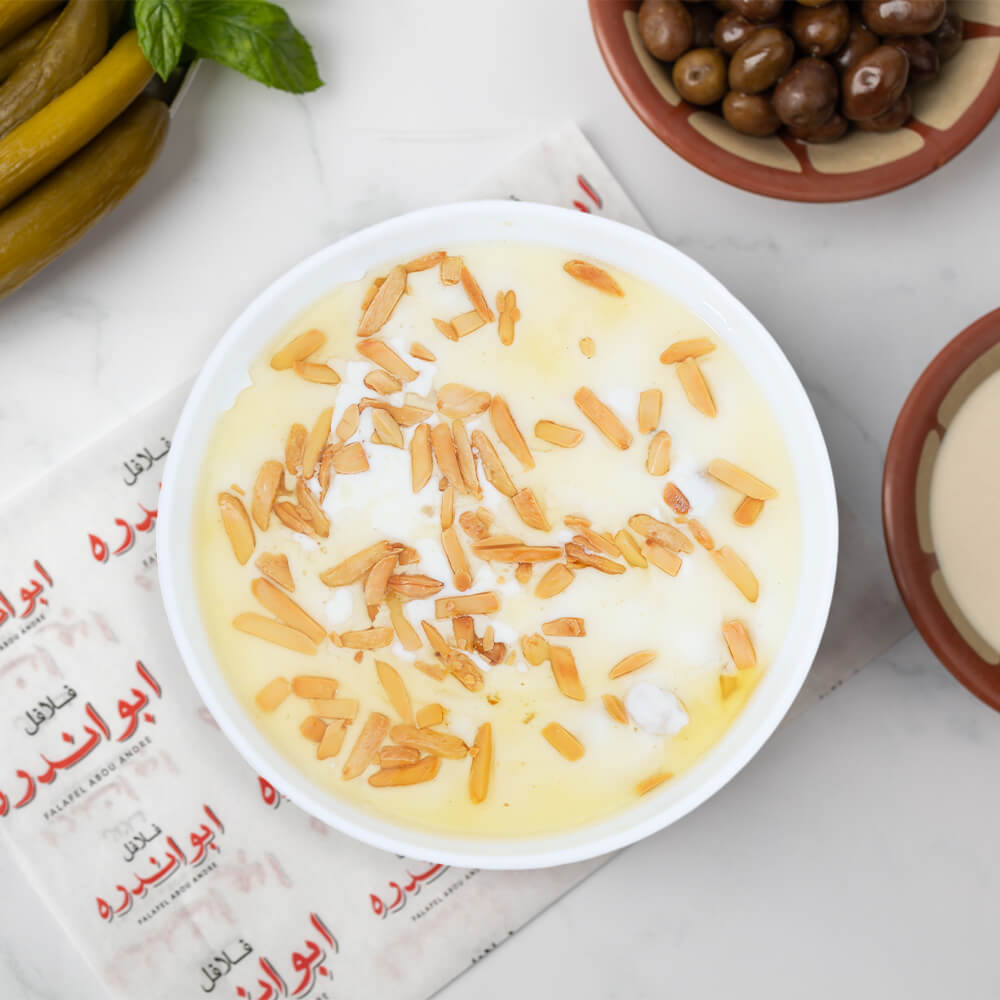 Lebanese Fattet Hummus with Nuts - Falafel abou andre